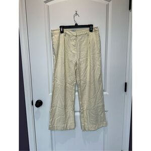 WeWoreWhat Wide Leg Linen Blend Yellow Pants Size 8